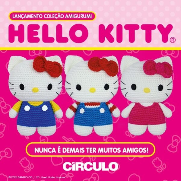 Kit Amigurumi Círculo: Coleção Sanrio Hello Kitty