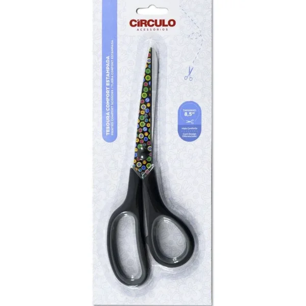 Tesoura Comfort Estampada Círculo (Botões) - Imagem 2